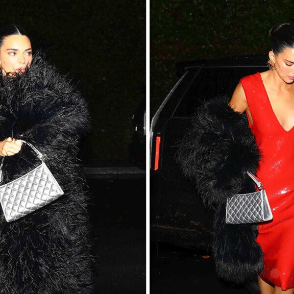 Kendall Jenner Stuns In Red Dress For Christmas Eve Outing