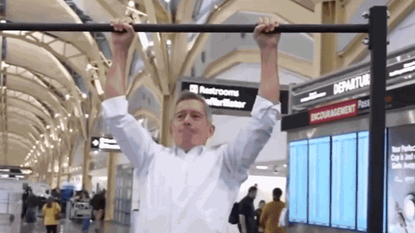 Trump officers do pull-ups at airport to launch $1B household journey push