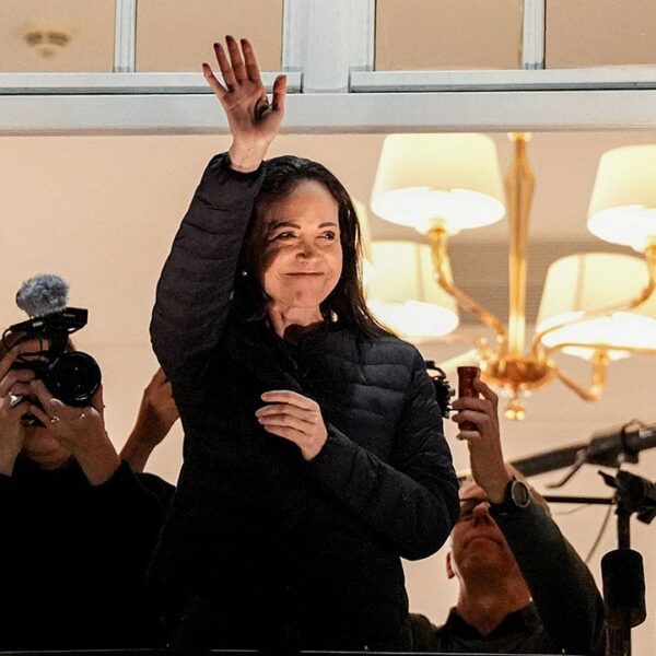 Venezuelan opposition chief María Corina Machado makes look in Oslo