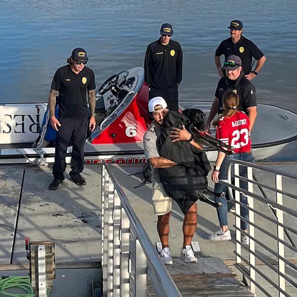 Missing canine tracked to coast with AirTag swept out to sea, rescued…