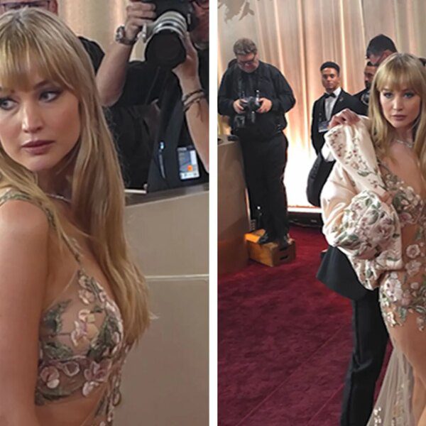 Jennifer Lawrence Stuns in Naked Dress at 83rd Golden Globe Awards