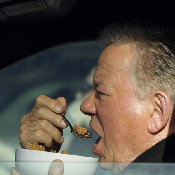 William Shatner Photographed Eating Bowl of Cereal in His Car at Stop&hellip;