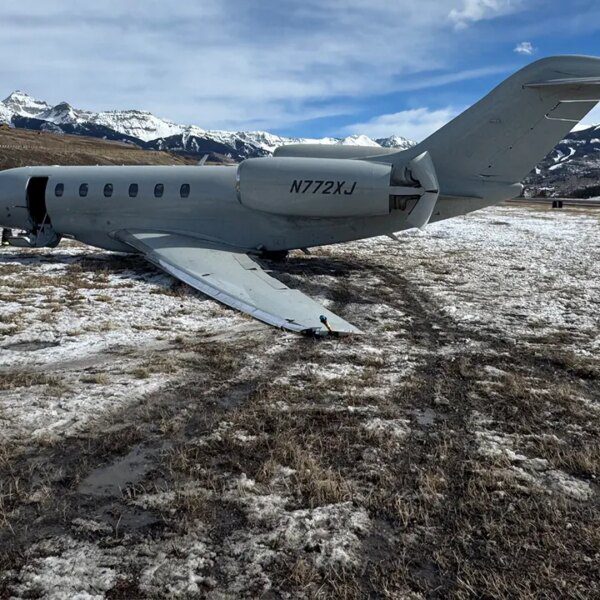 Business jet skids 300 yards off Colorado runway in crosswind incident