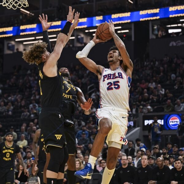 76ers restrict Warriors to 2 free throws in blowout win