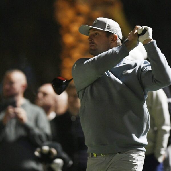Bryson DeChambeau survives mishit tee shot, shares lead in Adelaide