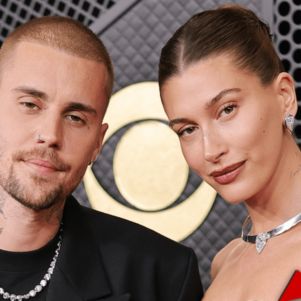 Justin and Hailey Bieber Wear ‘ICE Out’ Pins to Grammys