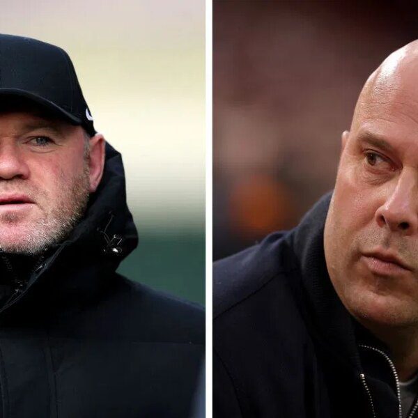 Wayne Rooney goes towards Arne Slot with response after Liverpool boss claims…