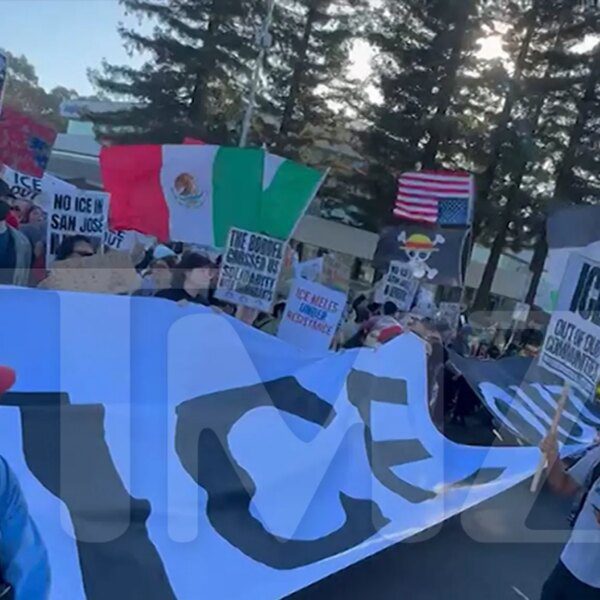 Protesters Gather Outside Super Bowl LX to Protest ICE
