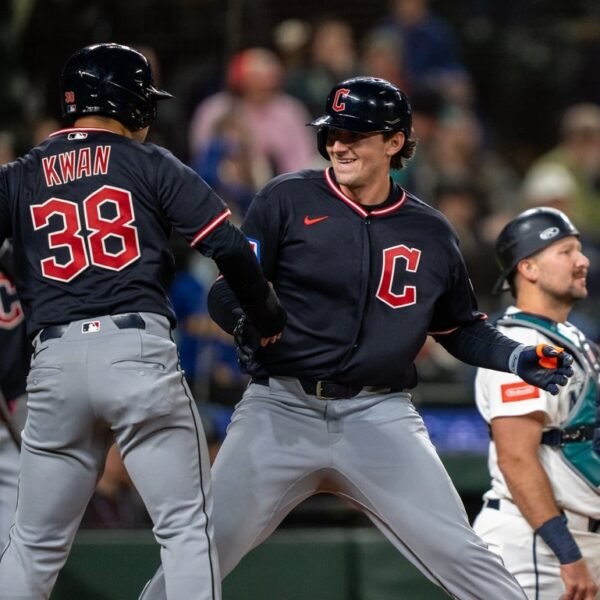 Guardians’ Chase DeLauter out so as to add to homer barrage vs.&hellip;