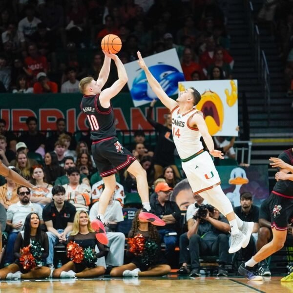 Louisville holds on to upset No. 22 Miami