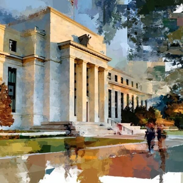 FOMC March 2026 dot plot and central tendencies of financial forecasts.