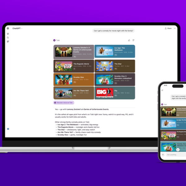 Tubi is the primary streamer to launch a local app inside ChatGPT