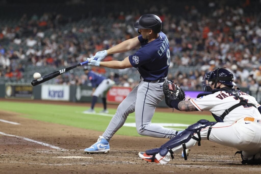 Dominic Canzone’s slam backs Bryan Woo as M’s rout Astros