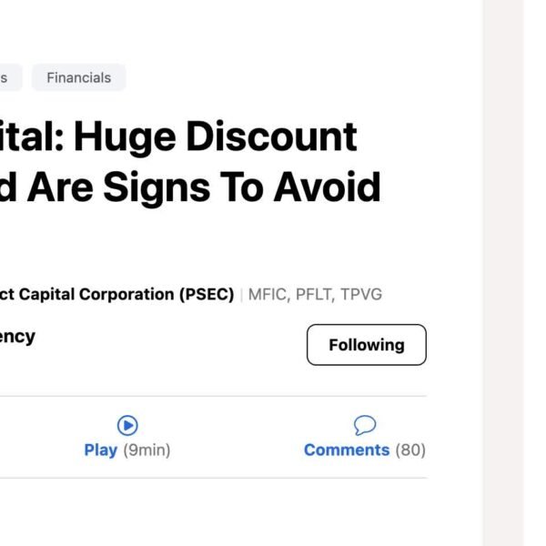 Prospect Capital: 59% Discount Looks Tempting, But I Wouldn’t Touch It With&hellip;