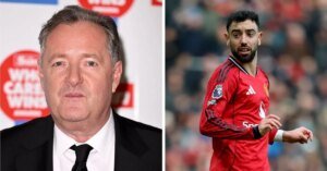 “Absolute travesty” – Piers Morgan furiously reacts as Manchester United captain Bruno Fernandes wins award forward of Arsenal star