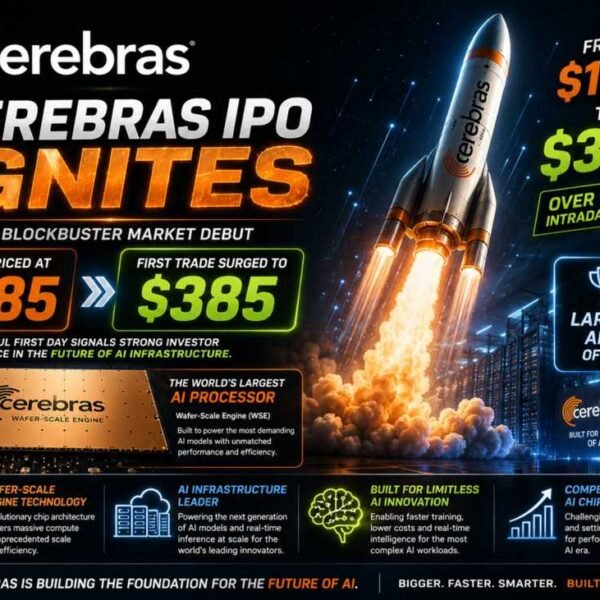 Cerebras opens at $385. IPO worth was $185 elevating $5.5B on the&hellip;