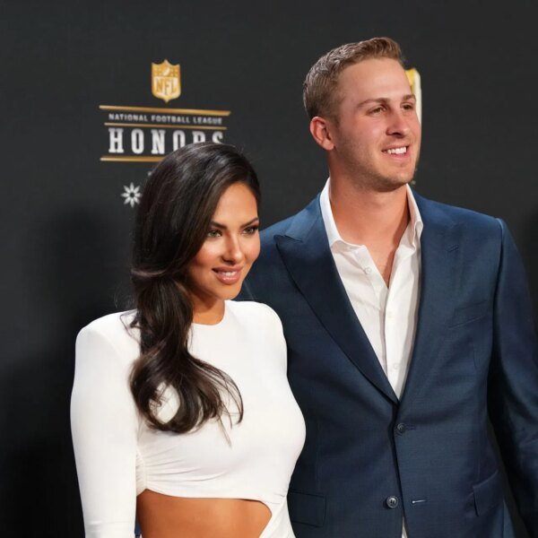 Jared Goff’s spouse Christen Harper glows in black mesh robe at SI…