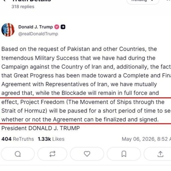 Oil down, 'threat' & gold greater as Trump pauses freedom operation for…