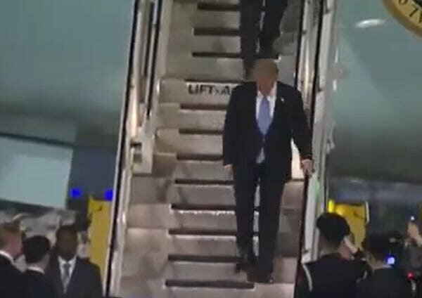 Trump Can Barely Walk As He Arrives In China With A Lumbering&hellip;