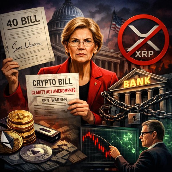 Warren Files 40 CLARITY Act Amendments To Keep XRP Out of US&hellip;
