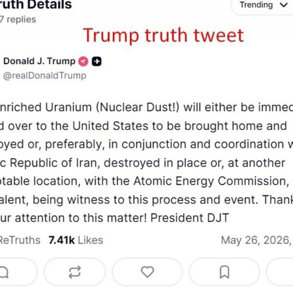 Trump softens his stance on Iran enriched nuclear materials. He desires a…