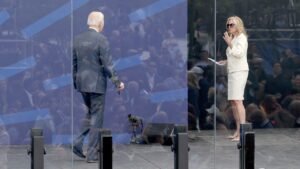 Biden sparks awkward second drifting again to stage at Obama library