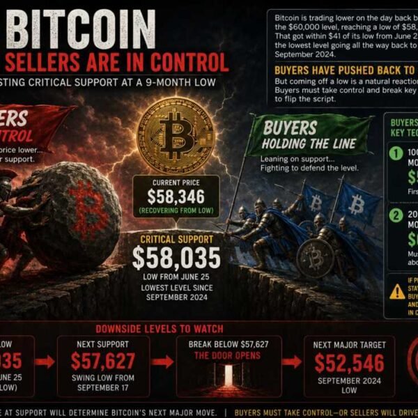 Bitcoin is testing the low for 2026 and lowest stage going again…