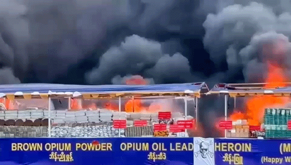 Burma burns $600M price of heroin, meth and different confiscated medication