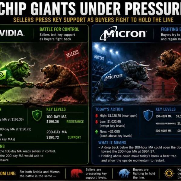 The share worth of Nvidia and Micron are each testing/breaking key help&hellip;