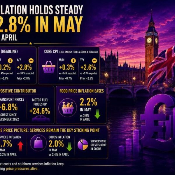 UK inflation holds flat in May however core costs nudge up a…