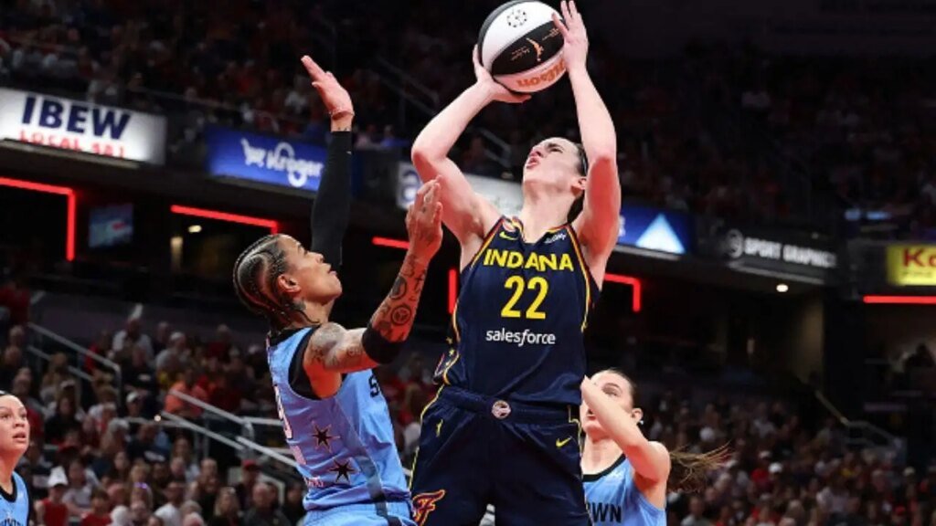 Caitlin Clark drops 32-point double-double in Taylor Swift Nikes as Fever survive beautiful Sky comeback in OT