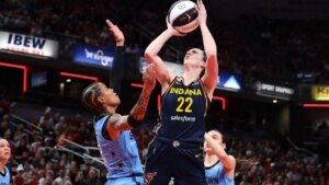 Caitlin Clark drops 32-point double-double in Taylor Swift Nikes as Fever survive beautiful Sky comeback in OT