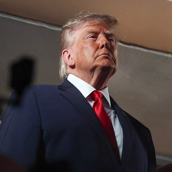 President Trump reacts to no-call after Wembanyama sends Brunson to flooring