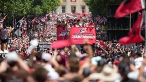 Carolina Hurricanes hit the streets, coach Rod Brind’Amour goes tarps off at Stanley Cup parade
