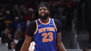 Knicks middle Mitchell Robinson appears to be fired up about taking part in Game 3 in entrance of President Trump