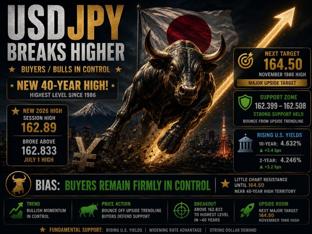 USDJPY trades to a brand new 40 12 months excessive