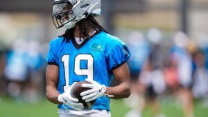 Panthers rookie WR Chris Brazzell carted off with damage