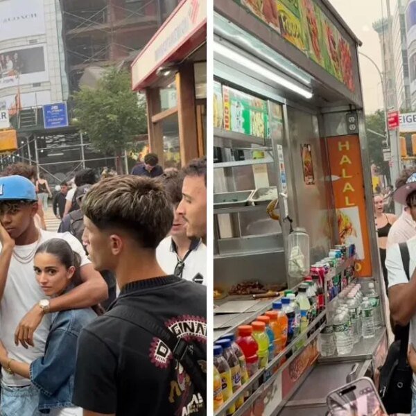 Lamine Yamal filmed whereas stopping for avenue meals with girlfriend as Spain…