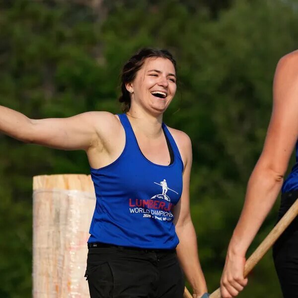 Three ladies’s world data set at Lumberjack World Championships in Wisconsin
