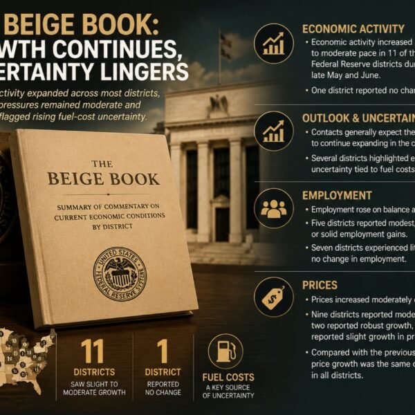 Fed Beige Book: Growth Continues, Uncertainty Lingers