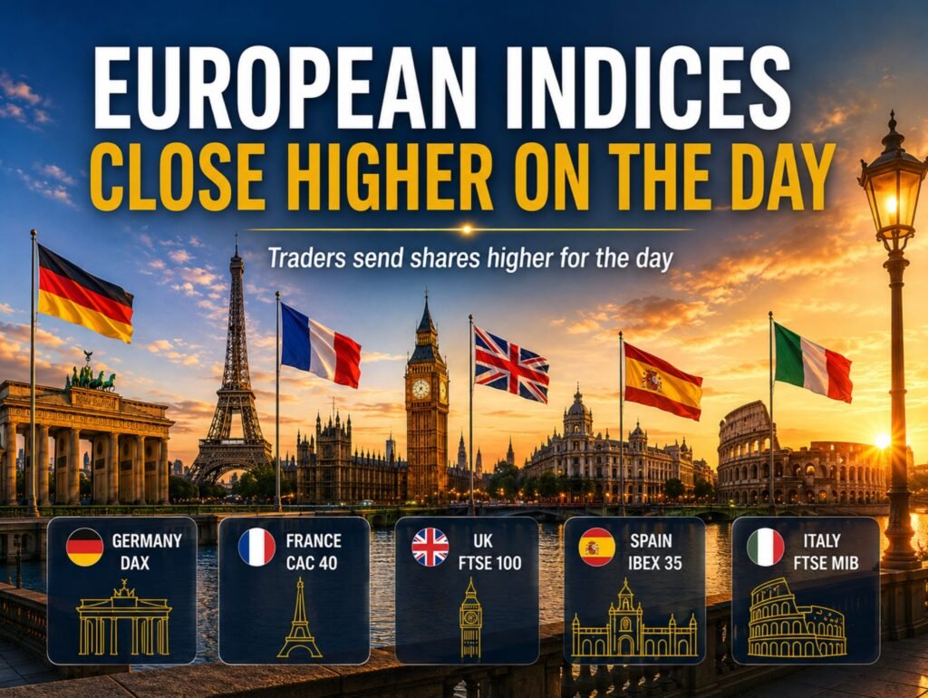European indices shut the day and the week principally larger.