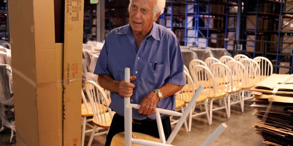 This CEO purchased a bankrupt furnishings firm for $80,000. At 95, he is given away hundreds of thousands