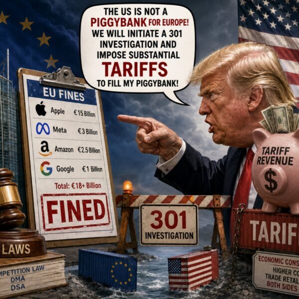 EU fines as we speak, Trump 301 tariffs tomorrow?