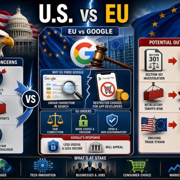 EU Google Fine Escalates U.S.-EU Trade Tensions