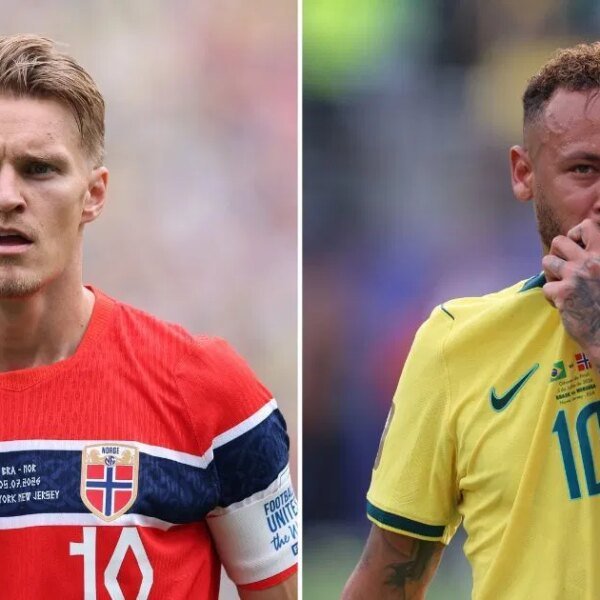 Neymar seen apologising to Martin Odegaard after kicking out at him throughout…