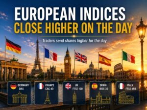Major European indices are closing the day and the week greater