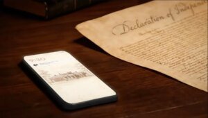 New Google industrial imagines a Declaration of Independence written with assist from AI