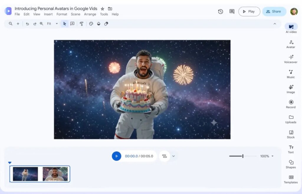 Google Vids now permits you to star in your individual AI movies