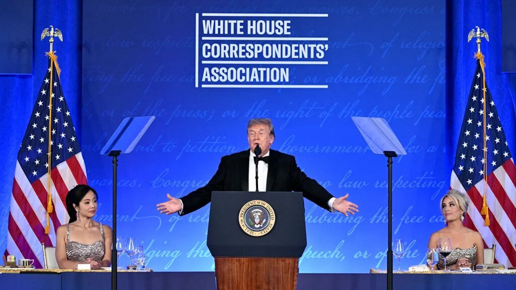 Trump softens White House Correspondents’ Dinner speech after assault