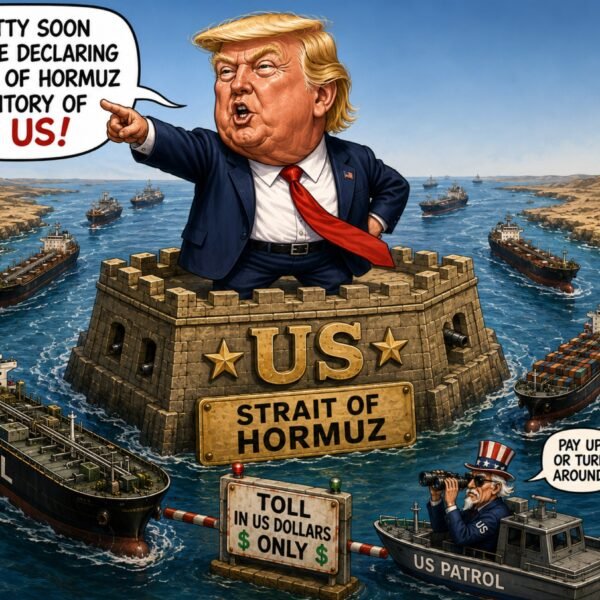 Trump: Pretty quickly shall be declaring Strait of Hormuz territory of the…